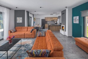 Villa, vue vignoble | Coin séjour