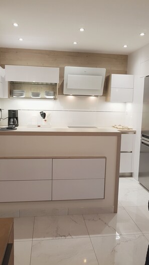 Kühlschrank, Mikrowelle, Ofen, Herdplatte