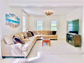 Smart TV, fireplace, video games, table football