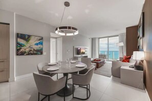 Family House, 2 Bedrooms, Beach View | Living area | 32-inch LED TV with cable channels - Lyfe Resort & Condo (Hollywood)