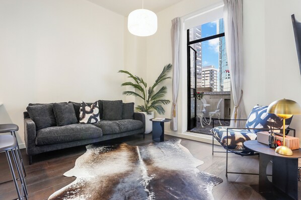 Apartment, 2 Bedrooms | Living area | 55-inch Smart TV with digital channels - Dilworth Apartments by Urban Rest (Auckland)