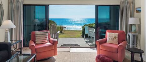 Condo, 1 King Bed with Sofa bed, Patio, Ocean View (Emerald Hill 9) | Living area | 42-inch flat-screen TV with digital channels