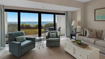 Condo, 1 King Bed with Sofa bed, Patio, Ocean View (Emerald Hill 11) | Living area | 42-inch flat-screen TV with digital channels