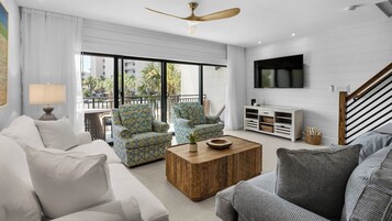 Condo, Multiple Beds, Patio, Pool View (Emerald Hill 22) | Living area | 42-inch flat-screen TV with digital channels