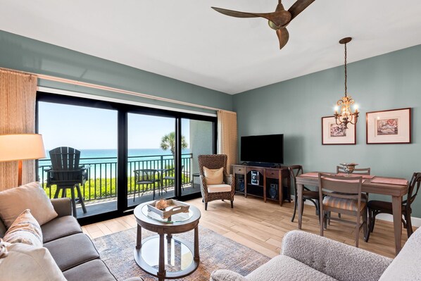 Condo, Multiple Beds, Patio, Ocean View (Palms C8) | Living area | 42-inch flat-screen TV with digital channels