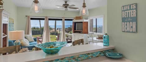 Condo, Multiple Beds, Patio, Ocean View (Palms C5) | Living area | 42-inch flat-screen TV with digital channels