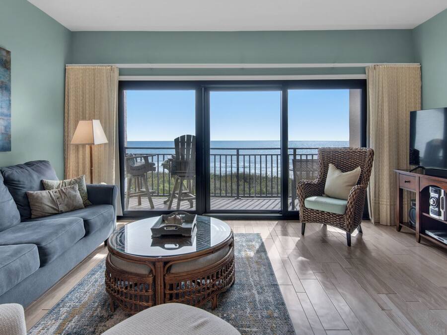 Condo, Multiple Beds, Patio, Ocean View (Palms C8) | Living area