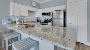 Condo, Multiple Beds, Balcony, Ocean View (Palms A12) | Private kitchen | Fridge, microwave, oven, stovetop