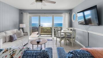 Condo, Multiple Beds, Patio, Ocean View (Mistral 6) | Living area | 42-inch flat-screen TV with digital channels