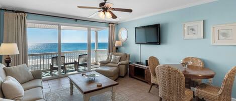 Condo, Multiple Beds, Balcony, Ocean View (Mistral 10) | Living area | 42-inch flat-screen TV with digital channels