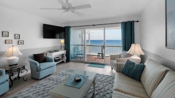Condo, Multiple Beds, Balcony, Ocean View (Mistral 11) | Living area | 42-inch flat-screen TV with digital channels