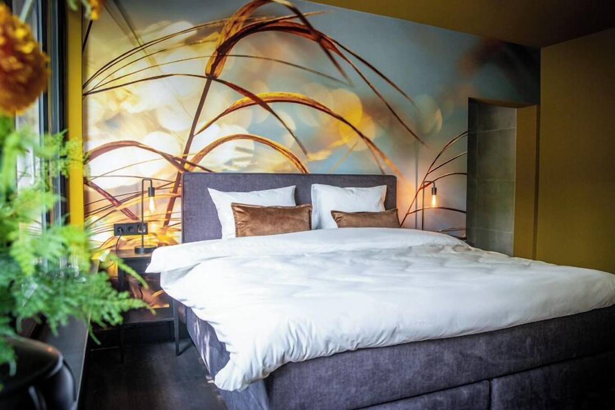Chambre Confort double, salle de bain privée, vue sur la cour intérieure | Literie hypoallergénique, rideaux d’obscurcissement, décor unique