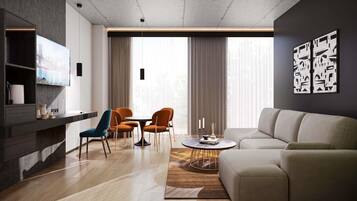 Premium bedding, down comforters, memory foam beds, minibar