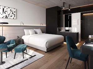 1 bedroom, premium bedding, down comforters, memory foam beds
