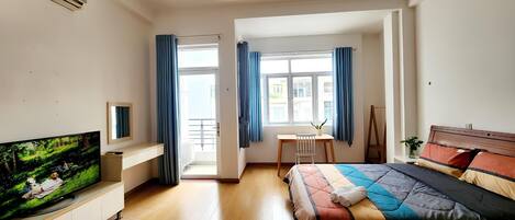 Kamar Double Mewah, 1 kamar tidur | Tirai kedap cahaya, Wi-Fi gratis, dan seprai linen