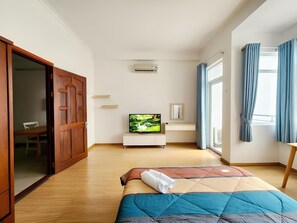 Kamar Double Mewah, 1 kamar tidur | Tirai kedap cahaya, Wi-Fi gratis, dan seprai linen