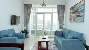 Living area - A beautiful, comfortable and Centrally Located Apartment for Rent (Sharjah)