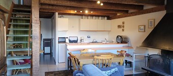 2-Room Duplex 8 People Ground Floor with Terrace and Fireplace in Pra-Loup