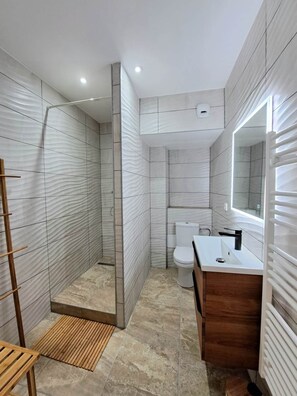 Shower, eco-friendly toiletries, hair dryer, towels - Chez Vincent—Historic Center with Private Parking (Colmar)