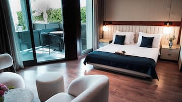 Luxury Suite, Terrace, Pool View | Minibar, iron/ironing board, free WiFi, bed sheets