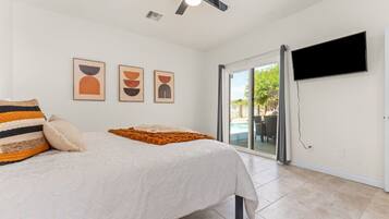 Desk, iron/ironing board, travel cot, free WiFi