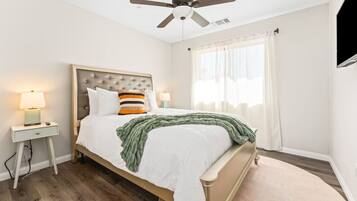 Desk, iron/ironing board, travel crib, free WiFi