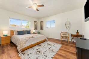 Desk, iron/ironing board, travel crib, free WiFi