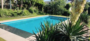 Outdoor pool, a heated pool - Ecolodge Tilburg- Swimmingpool-jacuzzi-ensuite privat sauna- beautifull garden- (Tilburg)
