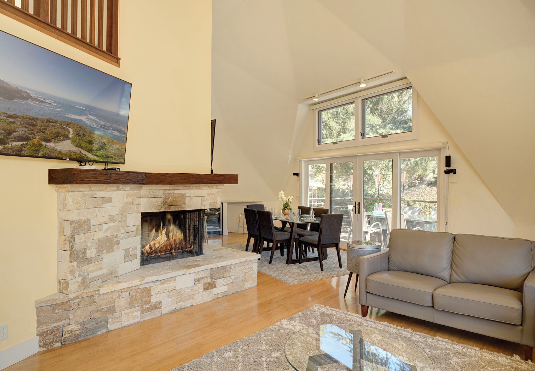 TV, fireplace, table tennis