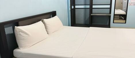 Minibar, desk, laptop workspace, blackout curtains