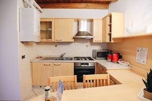 Fridge, oven, stovetop, coffee/tea maker