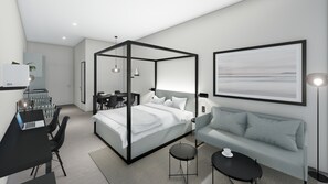 Skrivebord, strykejern/-brett, wi-fi (inkludert) og sengetøy