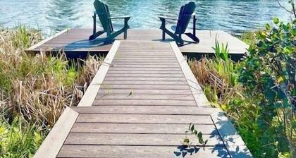 Luxury waterfront home with views of canal