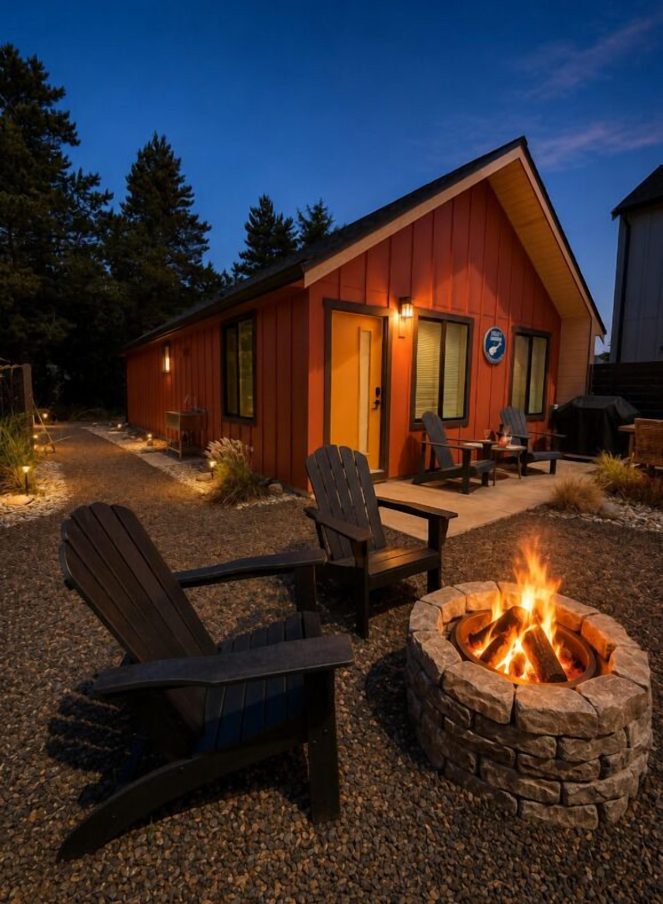 Enjoy the fire pit at night.  