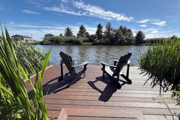 Enjoy your shared dock to relax and fish.