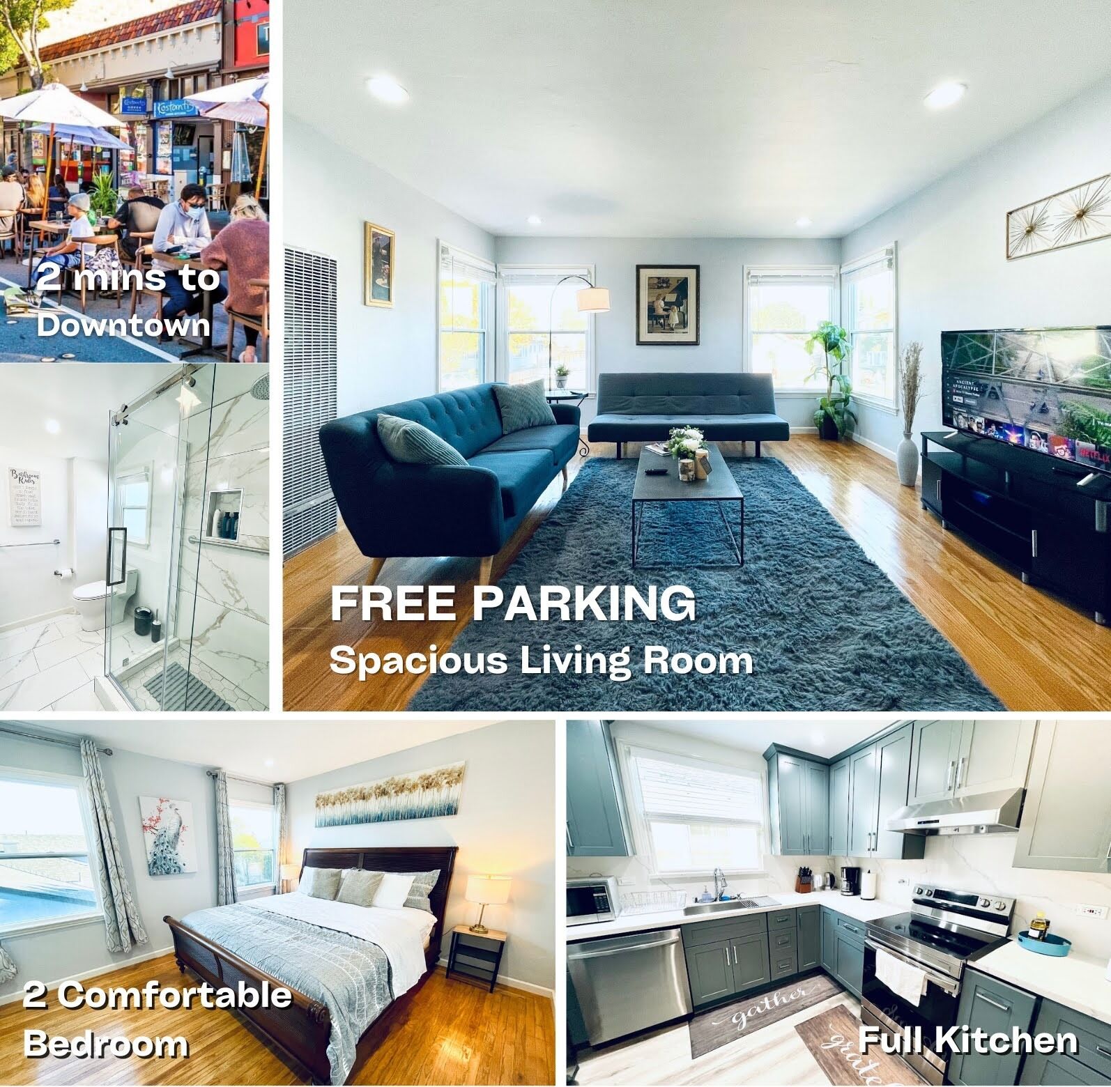 804 SanMateo Comfortable 2BR Home/WiFI & Free Parking