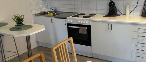 Apartment | Private kitchen | Fridge, microwave, oven, stovetop