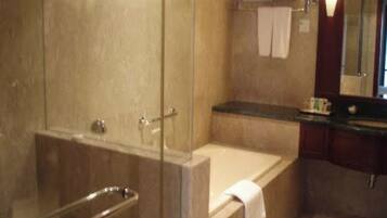 Family Apartment, 2 Bedrooms | Bathroom | Hair dryer, slippers, soap, toilet paper