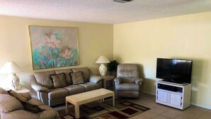 TV, DVD-spiller, bøker og filmbibliotek