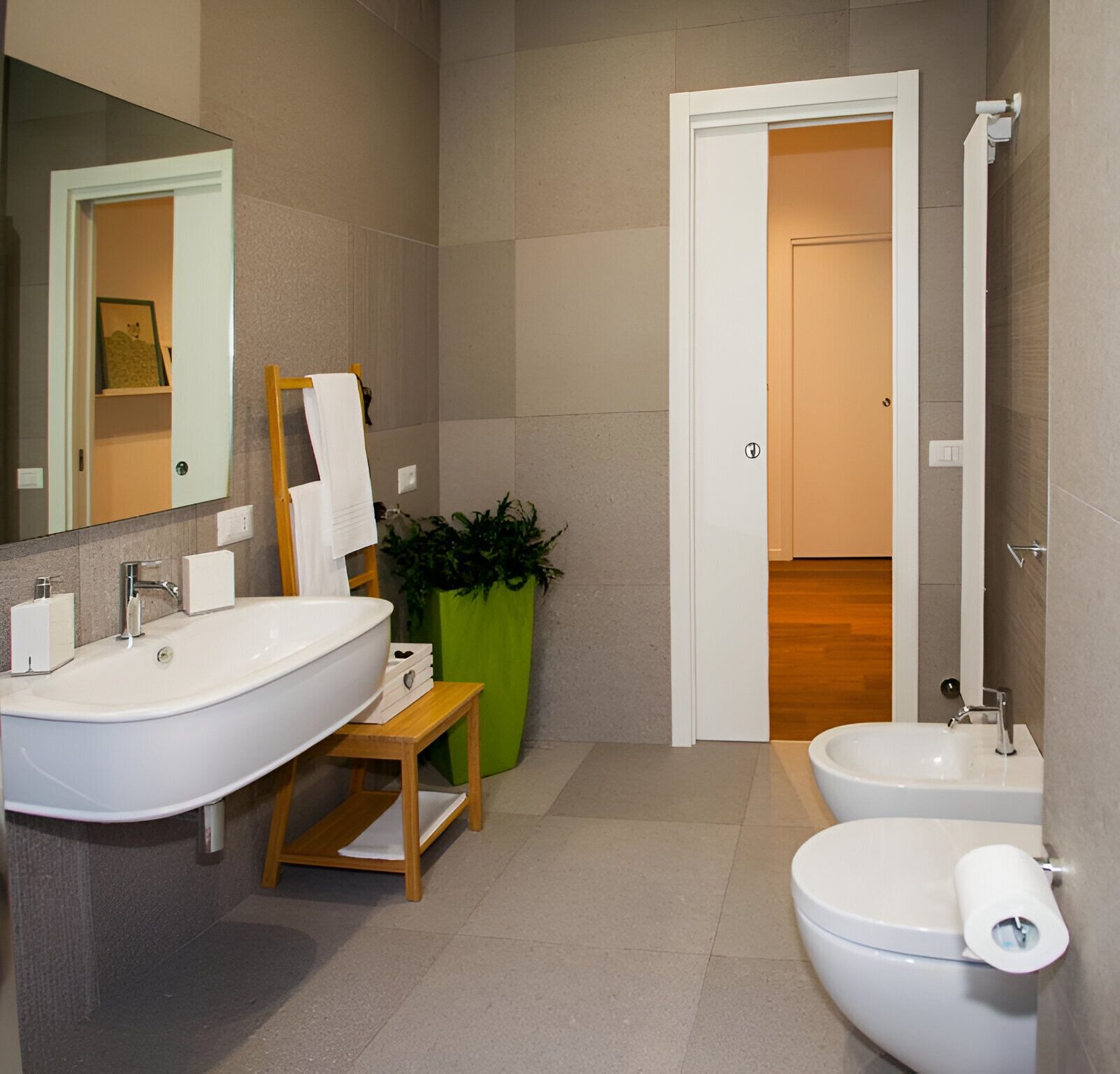 Shower, hair dryer, bathrobes, bidet