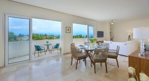 Comfort Apartment, 2 Bedrooms, Ocean View | Living area | Smart TV - Bellevie Ocean View Terrace by the Beach (Bucerías)