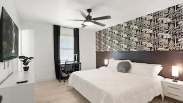 2 slaapkamers, een bureau, een strijkplank/strijkijzer, gratis wifi