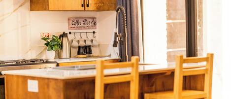 Mini-fridge, microwave, toaster, eco-friendly cleaning products