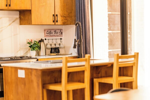 Mini-fridge, microwave, toaster, eco-friendly cleaning products