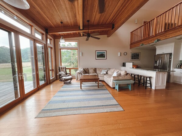 Smart TV, fireplace, foosball, stereo