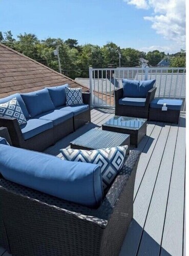 Chill on the rooftop at Pine Point Beach!