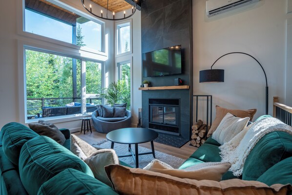 TV, fireplace, table football, stereo