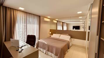 Apartamento luxo, 1 quarto | Roupas de cama antialérgicas, Wi-Fi de cortesia, roupa de cama