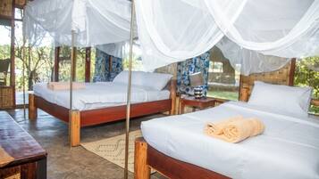 奢華帳棚 | 2 間臥室、埃及棉床單、高級寢具、羽絨被