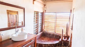 Exclusive Chalet, 1 King Bed, Private Bathroom, Garden Area | Bathroom | Free toiletries, hair dryer, towels, soap